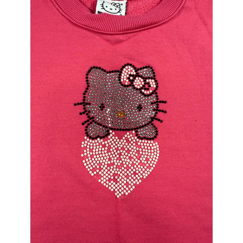 Hello Kitty Rhinestone Pink Girls Long Sleeve T-Shirt size 10 - Picture 3 of 7